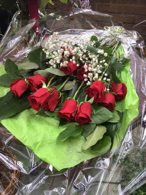 12 Red Or Mixed Roses Wrapped